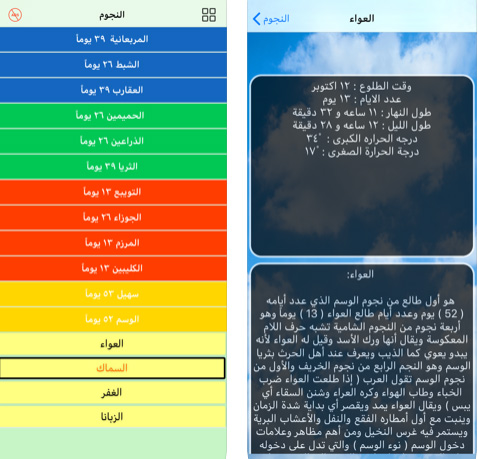 تطبيق الفصول الأربعة - اعرف طوالع النجوم وتغيرات المواسم والطقس بطريقة سهلة!