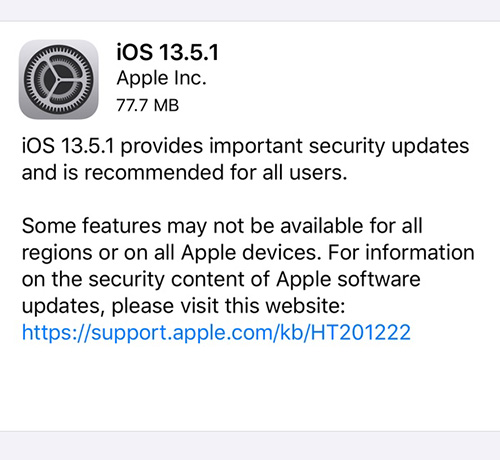 تحديث iOS 13.5.1