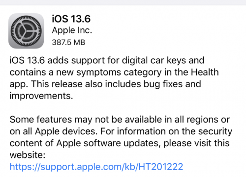 ابل تطلق تحديث iOS 13.6 مع ميزة CarKey المنتظرة - وإليك أهم المميزات والتغيرات!