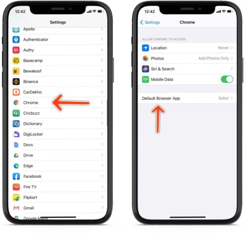 كيفية تغيير المتصفح الافتراضي في تحديث iOS 14 على الايفون؟