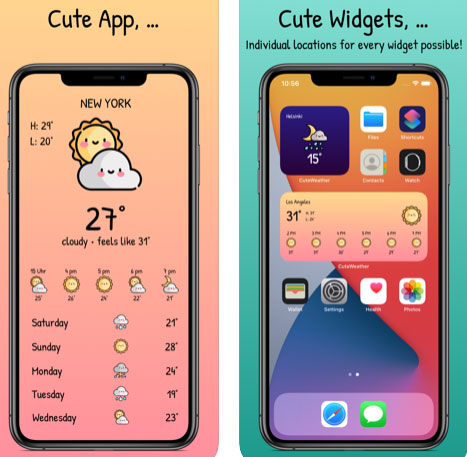 تطبيق CuteWeather - ويدجت الطقس المميز!