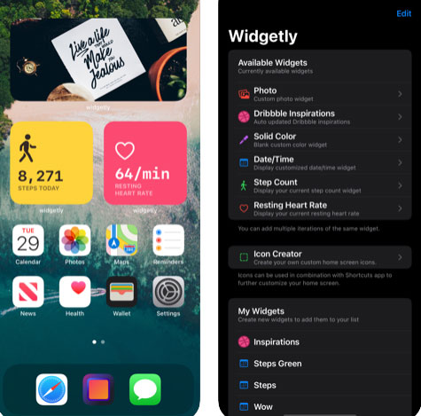تطبيق Widgetly لتخصيص الشاشة الرئيسية
