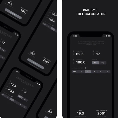 تطبيق حسابات الجسم BMI, BMR, TDEE Calculator