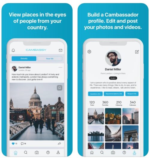تطبيق كامبسي Cambassy - شبكة اجتماعية عالمية من أجل محبي السفر والسياحة والترفيه!