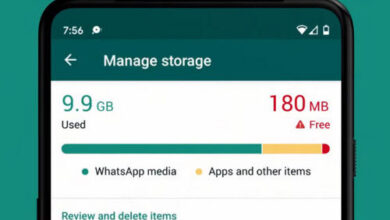 تطبيق واتس اب يضيف أداة إدارة السعة التخزينية لحذف الرسائل و الملفات الغير مهمة!