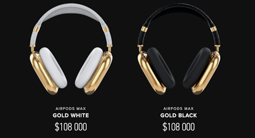 سماعات ابل AirPods Max من الذهب بسعر يتجاوز 100 ألف دولار !