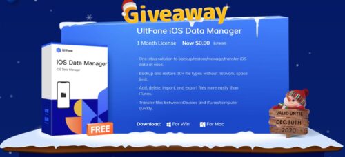 أحصل على برنامج UltFone iOS Data Manager مجانًا مع خصم ضخم على برامج إدارة الآيفون الأخرى