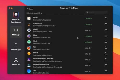 iMobie M1 App Checker .. لمعرفة توافق البرامج مع معالج M1