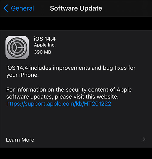 إطلاق تحديث iOS 14.4 وiPadOS 14.4 رسمياً - وهذه أبرز التغييرات الجديدة!