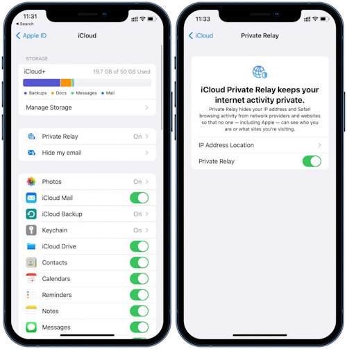 خدمة الـ VPN أو iCloud Private Relay