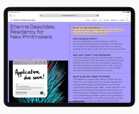 تطبيق الملاحظات Notes - مزايا إضافية للايباد مع تحديث iPadOS 15