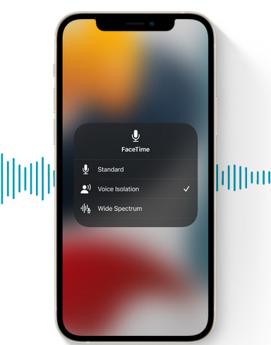 مميزات فيس تايم FaceTime الجديد على تحديث iOS 15 عزل الصوت