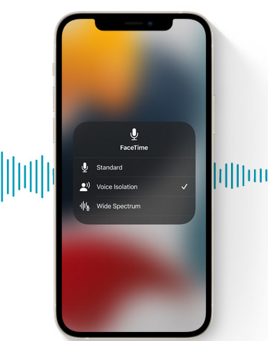 مميزات فيس تايم FaceTime الجديد على تحديث iOS 15 عزل الصوت