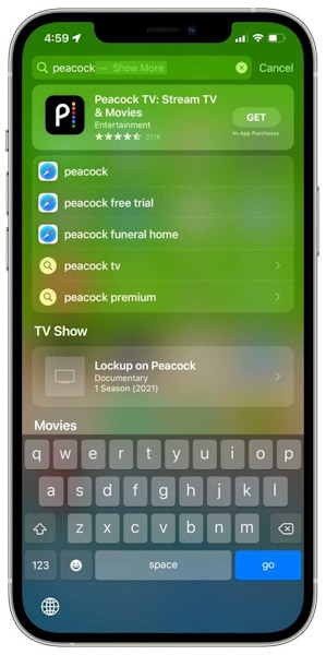 تحديث iOS 15 ميزة البحث سبوت لايت Spotlight البحث عن التطبيقات