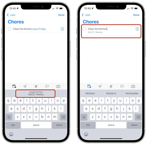 أهم المزايا الجديدة في تطبيق التذكيرات Reminders في iOS 15