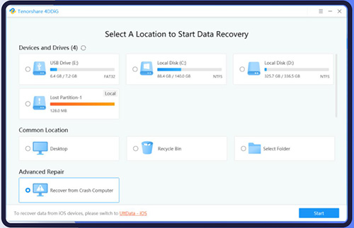 طريقة استخدام برنامج Tenorshare 4DDiG لاستعادة البيانات