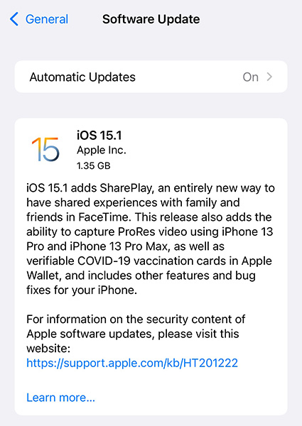 ابل تطلق تحديث iOS 15.1 رسمياً - مزايا جديدة وإصلاحات عديدة!