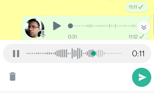 واتس اب - الآن يمكنك سماع الرسائل الصوتية قبل إرسالها!