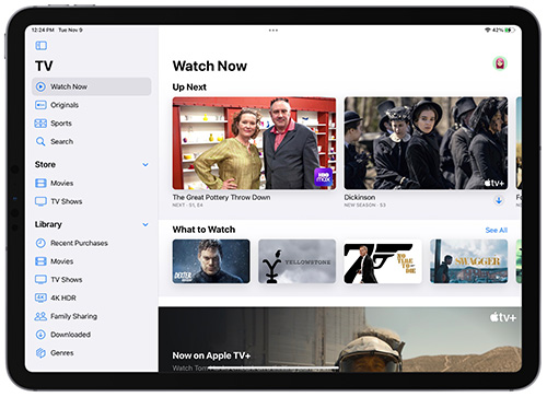 إعادة تصميم تطبيق Apple TV على الايباد.