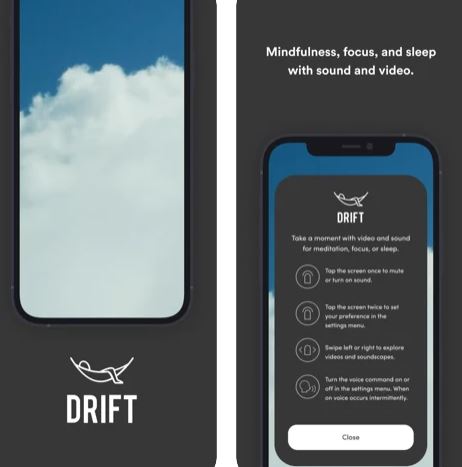 تطبيق Drift للاسترخاء والتأمل