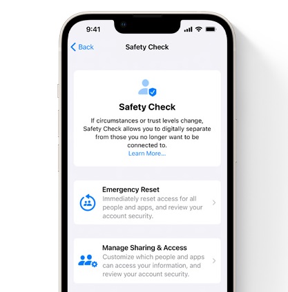 iOS 16 Safety Check