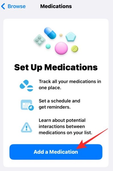 تحديث iOS 16 - كيفية إضافة الأدوية