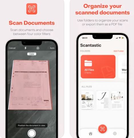 تطبيق Scantastic - لمسح المستندات والأوراق