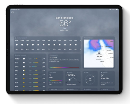 تطبيق الطقس على الايباد - تحديث iPadOS 16 