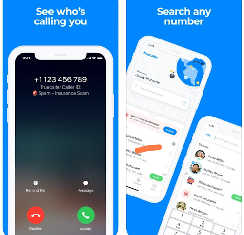 تطبيق TrueCaller مكتشف الأسماء على الايفون