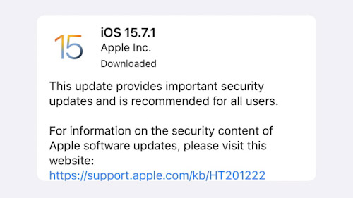 إطلاق تحديث iOS 15.7.1 و iPadOS 15.7.1 لأجهزة الايفون والايباد الأقدم