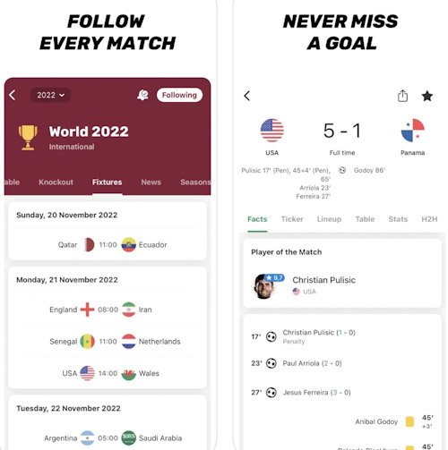 تطبيق FotMob لمتابعة نتائج المباريات