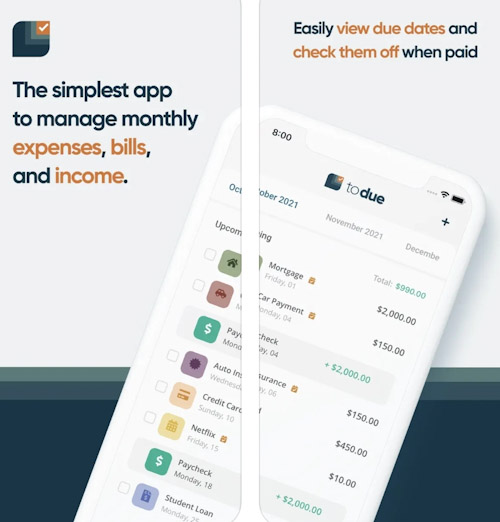 تطبيق ToDue لإدارة النفقات الشخصية 