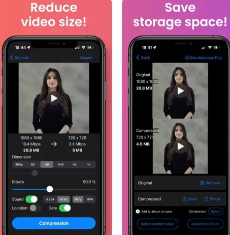 تطبيق ضغط الفيديو على الايفون