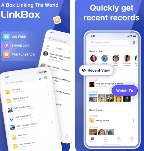  تطبيق LinkBox خمسون جيجابايت مجانية