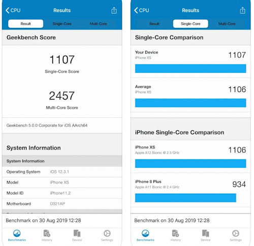 تطبيق Geekbench 5 لقياس الأداء