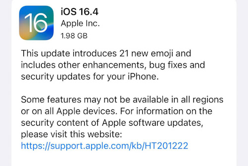 مزايا تحديث iOS 16.4 الجديد