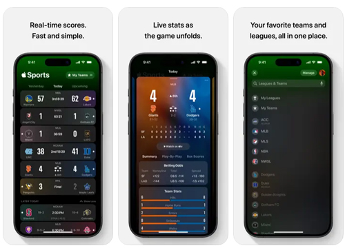 تطبيق Apple Sports - تطبيق جديد من ابل لتتبع نتائج المباريات في الوقت الفعلي